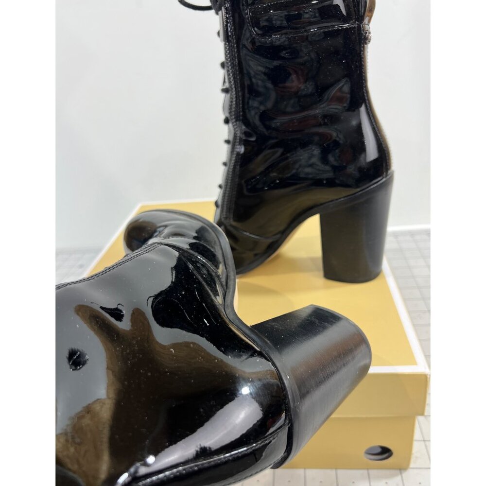 Michael Kors Women’s Rosario Patent Leather Lace-up Boot Black Sz. 8 - Picture 7 of 9